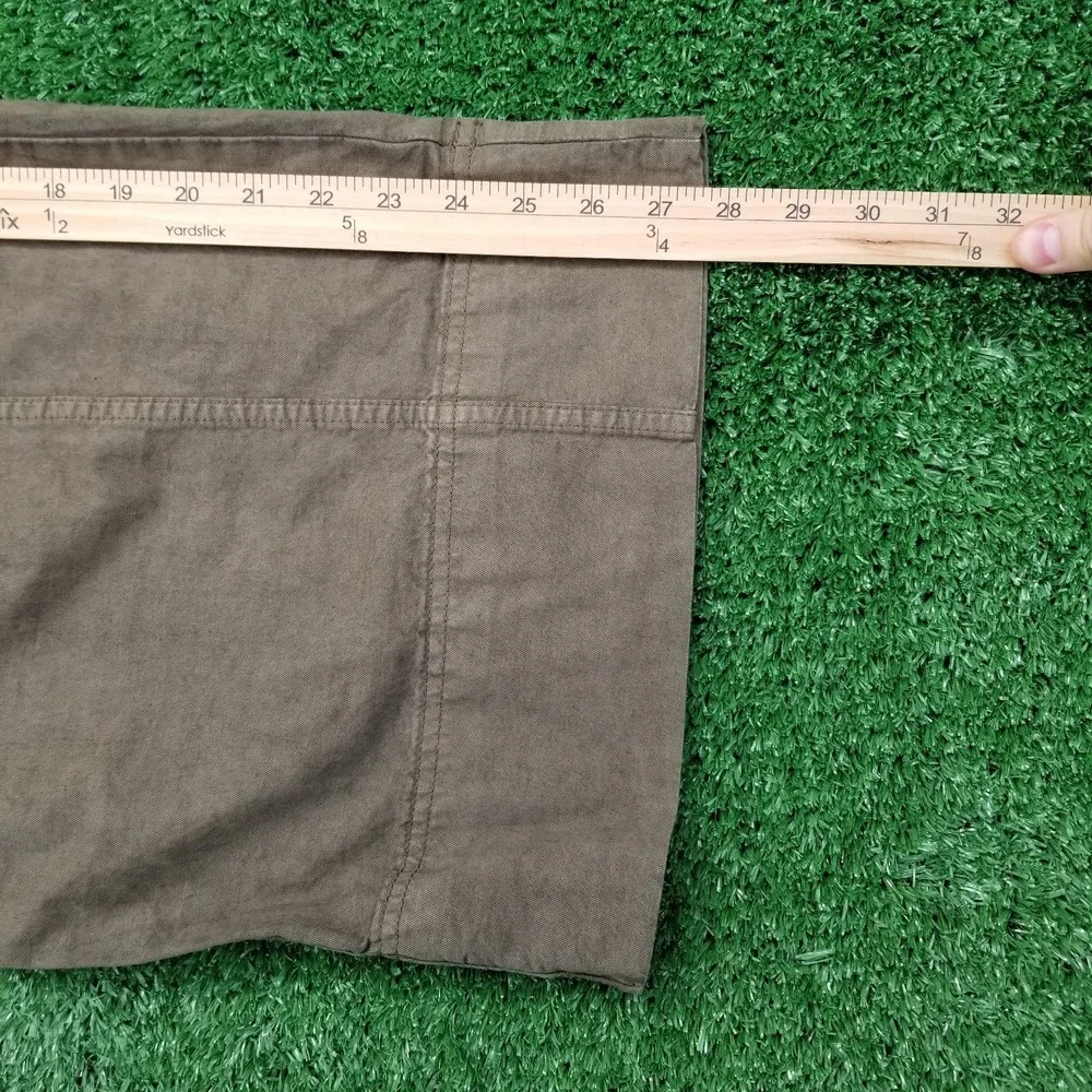 Everlane Wide Leg Pants Womens 4 Brown / Green Linen Blend Seamed High Rise Crop